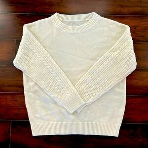 Ivory crewneck sweater. Womens XS